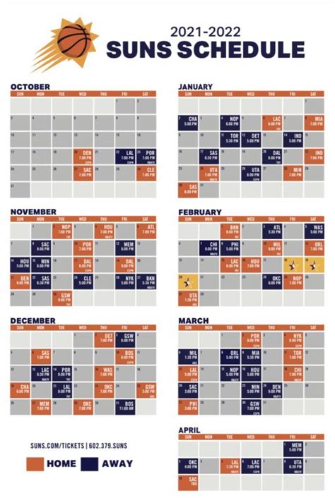 suns schedule for the rest of the year
